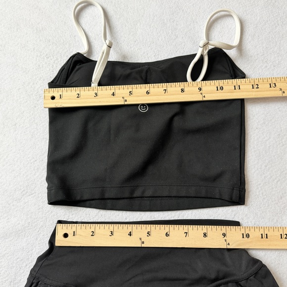 Gilly Hicks Athletic tennis set recharge Cami crop tank + tennis skirt xxs black - Picture 3 of 6